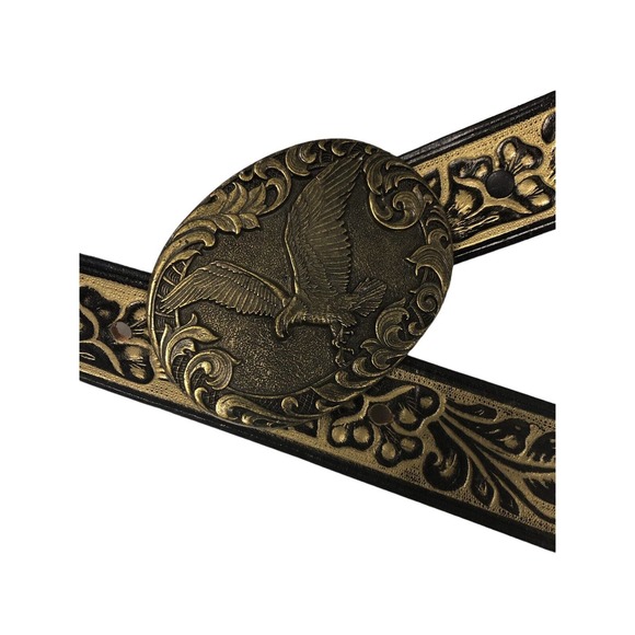 Vintage Eagle Belt Buckle Kaymen B. Vintage Rodeo Western 34 Gold Fits 33-35 USA main image 6